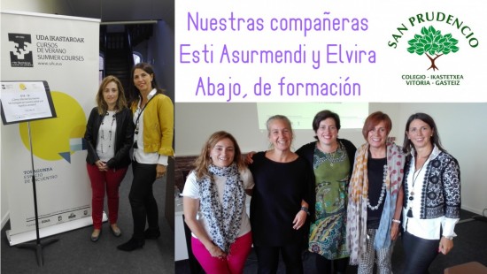 Elvira Abajo y Esti Asurmendi en las jornadas de verano formación de la UPV.