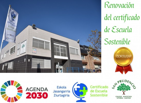 ¡¡RENOVACIÓN DEL CERTIFICADO DE ESCUELA SOSTENIBLE!!