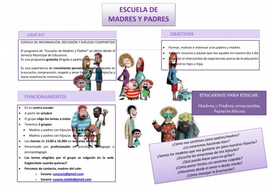 LA ESCUELA DE MADRES Y PADRES OS ESTÁ ESPERANDO